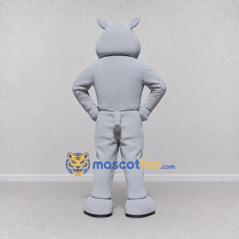 Custom Gray Muscular Rhinoceros Mascot Costume Adult Full Body Suit for Sports Events Custom Gray Muscular Rhinoceros Mascot Costume Adult Full Body Suit for Sports Events