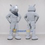 Custom Gray Muscular Rhinoceros Mascot Costume Adult Full Body Suit for Sports Events