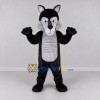 Custom Black and Gray Wolf Character Mascot Costume Adult Full Body Suit for School Events Custom Black and Gray Wolf Character Mascot Costume Adult Full Body Suit for School Events
