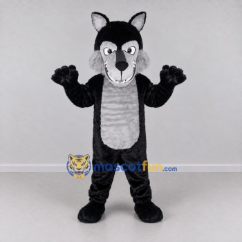 Custom Black and Gray Wolf Character Mascot Costume Adult Full Body Suit for School Events Custom Black and Gray Wolf Character Mascot Costume Adult Full Body Suit for School Events