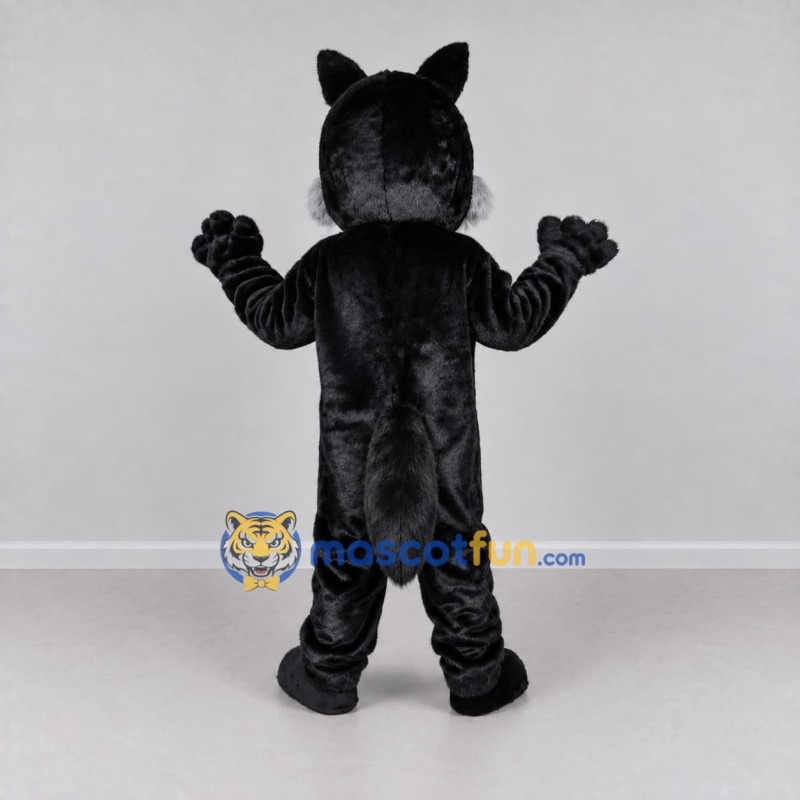 Custom Black and Gray Wolf Character Mascot Costume Adult Full Body Suit for School Events Custom Black and Gray Wolf Character Mascot Costume Adult Full Body Suit for School Events