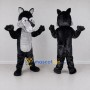 Custom Black and Gray Wolf Character Mascot Costume Adult Full Body Suit for School Events