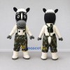 Custom Black and White Horse Character in Camouflage Shorts Mascot Costume Adult Full Body Suit for Outdoor Events Custom Black and White Horse Character in Camouflage Shorts Mascot Costume Adult Full Body Suit for Outdoor Events