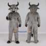 Custom Gray and Black Bull Mascot Costume Adult Full Body Suit for Farm Events