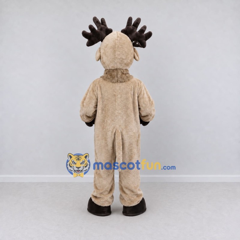 Custom Tan and Black Moose Mascot Costume Adult Full Body Suit for Wildlife Events Custom Tan and Black Moose Mascot Costume Adult Full Body Suit for Wildlife Events