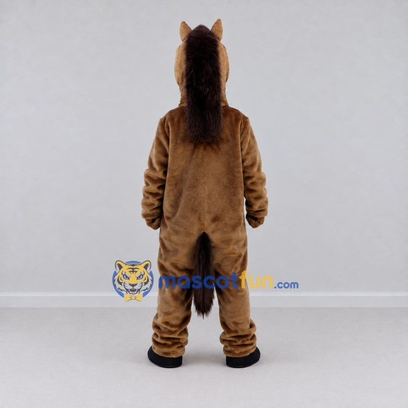 Custom Brown and Black Horse Mascot Costume Adult Full Body Suit for Farm Events