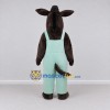 Custom Brown and Mint Green Donkey in Overalls Mascot Costume Adult Full Body Suit for Farm Events Custom Brown and Mint Green Donkey in Overalls Mascot Costume Adult Full Body Suit for Farm Events