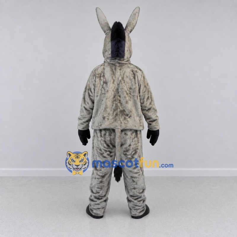Custom Gray and Black Donkey Mascot Costume Adult Full Body Suit for Farm Events Custom Gray and Black Donkey Mascot Costume Adult Full Body Suit for Farm Events