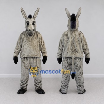 Custom Gray and Black Donkey Mascot Costume Adult Full Body Suit for Farm Events