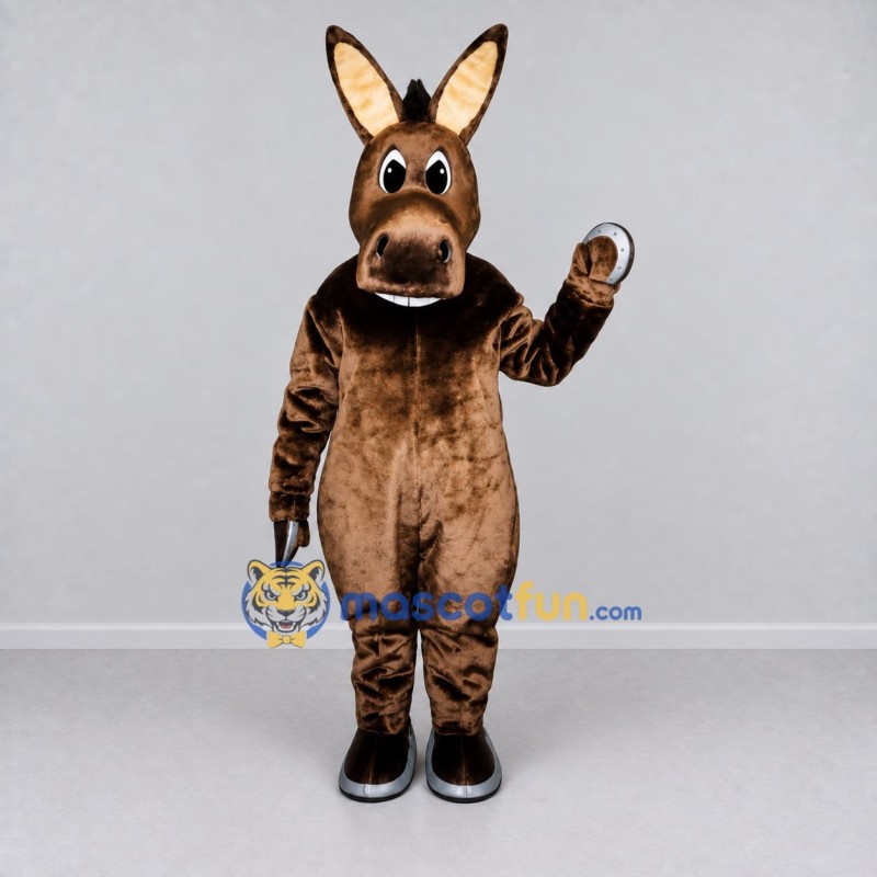 Custom Brown and Black Donkey Mascot Costume Adult Full Body Suit for Farm Events Custom Brown and Black Donkey Mascot Costume Adult Full Body Suit for Farm Events