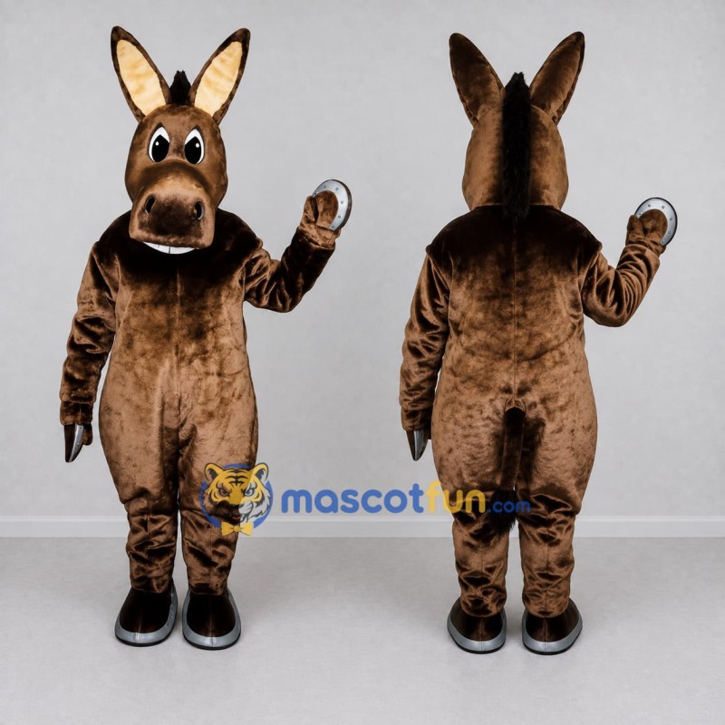 Custom Brown and Black Donkey Mascot Costume Adult Full Body Suit for Farm Events Custom Brown and Black Donkey Mascot Costume Adult Full Body Suit for Farm Events