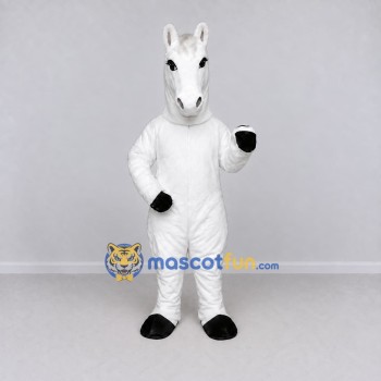 Custom White Horse Mascot Costume Adult Full Body Suit for Farm Events Custom White Horse Mascot Costume Adult Full Body Suit for Farm Events