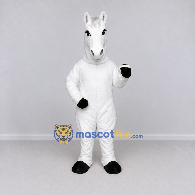 Custom White Horse Mascot Costume Adult Full Body Suit for Farm Events Custom White Horse Mascot Costume Adult Full Body Suit for Farm Events
