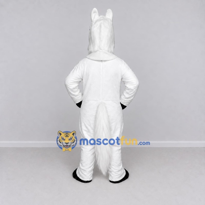 Custom White Horse Mascot Costume Adult Full Body Suit for Farm Events Custom White Horse Mascot Costume Adult Full Body Suit for Farm Events