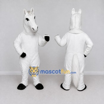 Custom White Horse Mascot Costume Adult Full Body Suit for Farm Events
