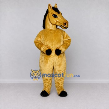Custom Golden Tan and Black Horse Mascot Costume Adult Full Body Suit for Farm Events