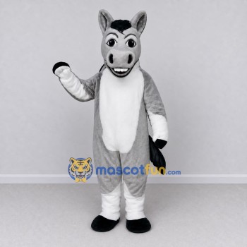 Custom Gray and White Horse Mascot Costume Adult Full Body Suit for Farm Events