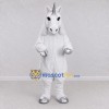 Custom White and Silver Unicorn Mascot Costume Adult Full Body Suit for Theme Parties Custom White and Silver Unicorn Mascot Costume Adult Full Body Suit for Theme Parties