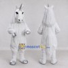 Custom White and Silver Unicorn Mascot Costume Adult Full Body Suit for Theme Parties