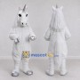 Custom White and Silver Unicorn Mascot Costume Adult Full Body Suit for Theme Parties
