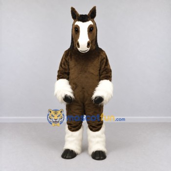 Custom Brown and White Horse Mascot Costume Adult Full Body Suit for Farm Events Custom Brown and White Horse Mascot Costume Adult Full Body Suit for Farm Events
