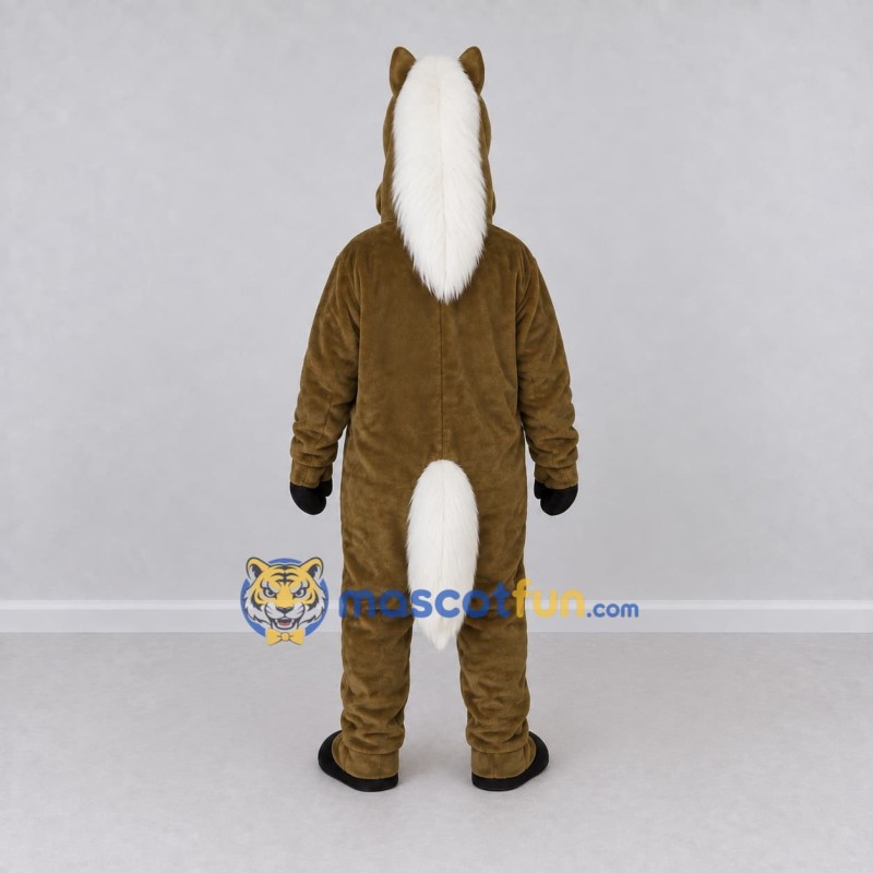 Custom Brown and White Horse Mascot Costume Adult Full Body Suit for Farm Events Custom Brown and White Horse Mascot Costume Adult Full Body Suit for Farm Events