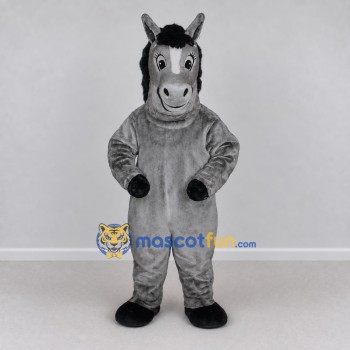 Custom Gray and Black Horse Mascot Costume Adult Full Body Suit for Farm Events
