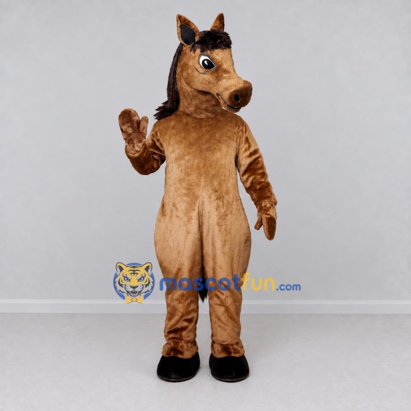 Custom Brown and Black Horse Mascot Costume Adult Full Body Suit for Farm Events Custom Brown and Black Horse Mascot Costume Adult Full Body Suit for Farm Events