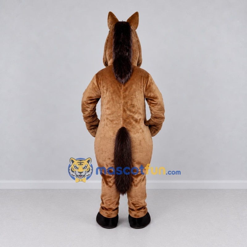 Custom Brown and Black Horse Mascot Costume Adult Full Body Suit for Farm Events Custom Brown and Black Horse Mascot Costume Adult Full Body Suit for Farm Events