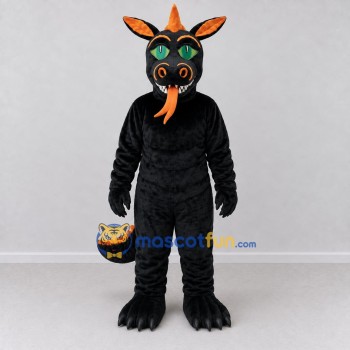 Custom Black and Orange Dragon Mascot Costume Adult Full Body Suit for Theme Parties Custom Black and Orange Dragon Mascot Costume Adult Full Body Suit for Theme Parties
