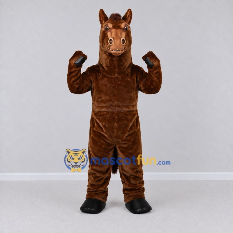 Custom Brown Horse Mascot Costume Adult Full Body Suit for Farm Events Custom Brown Horse Mascot Costume Adult Full Body Suit for Farm Events