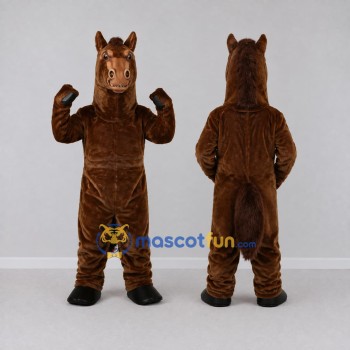 Custom Brown Horse Mascot Costume Adult Full Body Suit for Farm Events