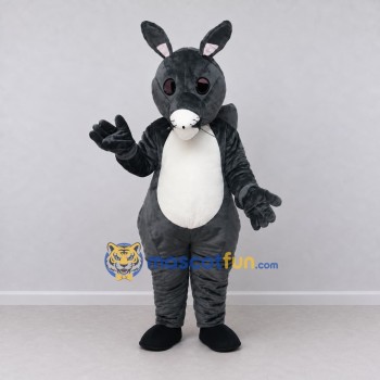 Custom Dark Gray and White Long-Eared Animal Character Mascot Costume Adult Full Body Suit for Theme Parties Custom Dark Gray and White Long-Eared Animal Character Mascot Costume Adult Full Body Suit for Theme Parties