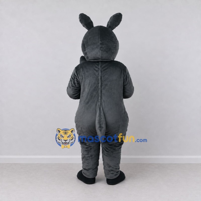 Custom Dark Gray and White Long-Eared Animal Character Mascot Costume Adult Full Body Suit for Theme Parties Custom Dark Gray and White Long-Eared Animal Character Mascot Costume Adult Full Body Suit for Theme Parties