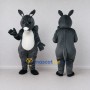 Custom Dark Gray and White Long-Eared Animal Character Mascot Costume Adult Full Body Suit for Theme Parties