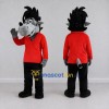 Custom Gray and Red Wolf in a Shirt and Pants Mascot Costume Adult Full Body Suit for School Events Custom Gray and Red Wolf in a Shirt and Pants Mascot Costume Adult Full Body Suit for School Events