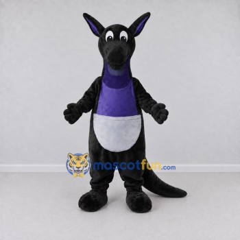 Custom Black and Purple Kangaroo Character Mascot Costume Adult Full Body Suit for Wildlife Events Custom Black and Purple Kangaroo Character Mascot Costume Adult Full Body Suit for Wildlife Events
