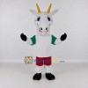 Custom White and Green Goat in Sportswear Mascot Costume Adult Full Body Suit for Sports Events Custom White and Green Goat in Sportswear Mascot Costume Adult Full Body Suit for Sports Events