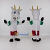 Custom White and Green Goat in Sportswear Mascot Costume Adult Full Body Suit for Sports Events Custom White and Green Goat in Sportswear Mascot Costume Adult Full Body Suit for Sports Events
