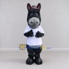Custom Dark Gray and White Donkey in a T-Shirt and Hat Mascot Costume Adult Full Body Suit for School Events