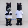 Custom Dark Gray and White Donkey in a T-Shirt and Hat Mascot Costume Adult Full Body Suit for School Events