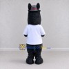 Custom Dark Gray and White Donkey in a T-Shirt and Hat Mascot Costume Adult Full Body Suit for School Events