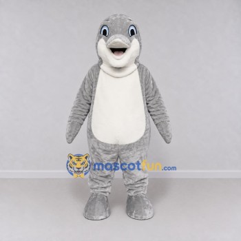 Custom Gray and White Dolphin Mascot Costume Adult Full Body Suit for Ocean Events Custom Gray and White Dolphin Mascot Costume Adult Full Body Suit for Ocean Events