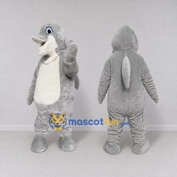 Custom Gray and White Dolphin Mascot Costume Adult Full Body Suit for Ocean Events