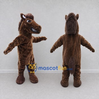 Custom Brown Horse Mascot Costume Adult Full Body Suit for Farm Events