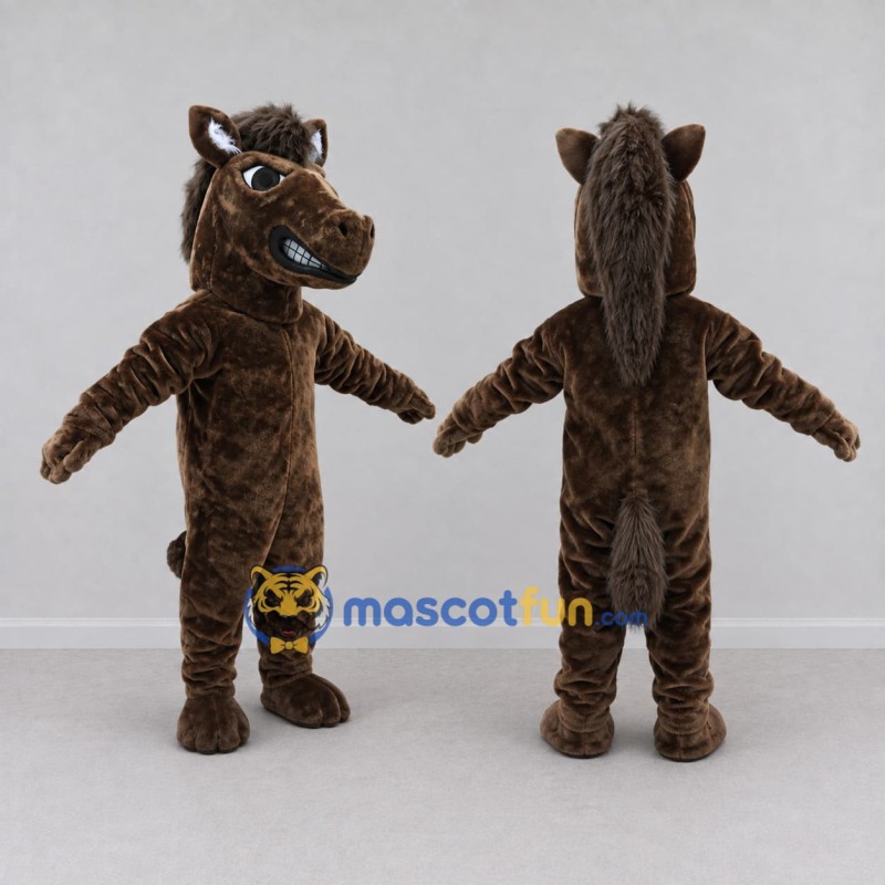 Custom Brown Horse Mascot Costume Adult Full Body Suit for Farm Events Custom Brown Horse Mascot Costume Adult Full Body Suit for Farm Events