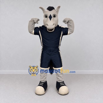 Custom Gray and Navy Blue Donkey in Sportswear Mascot Costume Adult Full Body Suit for Sports Events Custom Gray and Navy Blue Donkey in Sportswear Mascot Costume Adult Full Body Suit for Sports Events