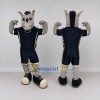 Custom Gray and Navy Blue Donkey in Sportswear Mascot Costume Adult Full Body Suit for Sports Events Custom Gray and Navy Blue Donkey in Sportswear Mascot Costume Adult Full Body Suit for Sports Events