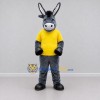 Custom Gray and Yellow Donkey in a T-Shirt Mascot Costume Adult Full Body Suit for School Events Custom Gray and Yellow Donkey in a T-Shirt Mascot Costume Adult Full Body Suit for School Events