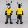Custom Gray and Yellow Donkey in a T-Shirt Mascot Costume Adult Full Body Suit for School Events